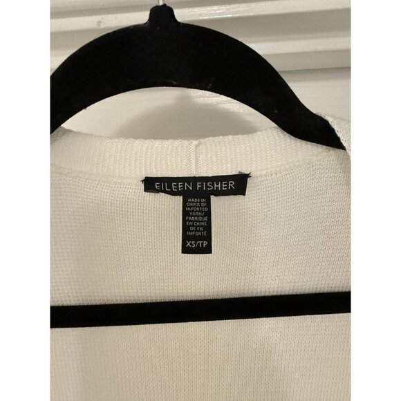 Eileen Fisher Tencel Women's White Long sleeve Long open Front Cardigan Size XS - Picture 3 of 4